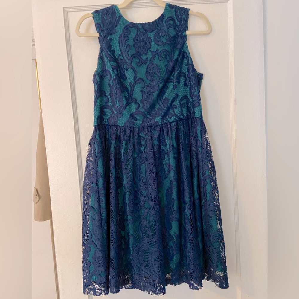 ModCloth Elegant Navy Lace Dress - Ivy + Blue - Size 10